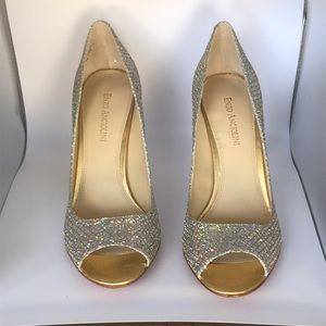 Enzo Angiolini Sequin silver/gold heels 9.5M